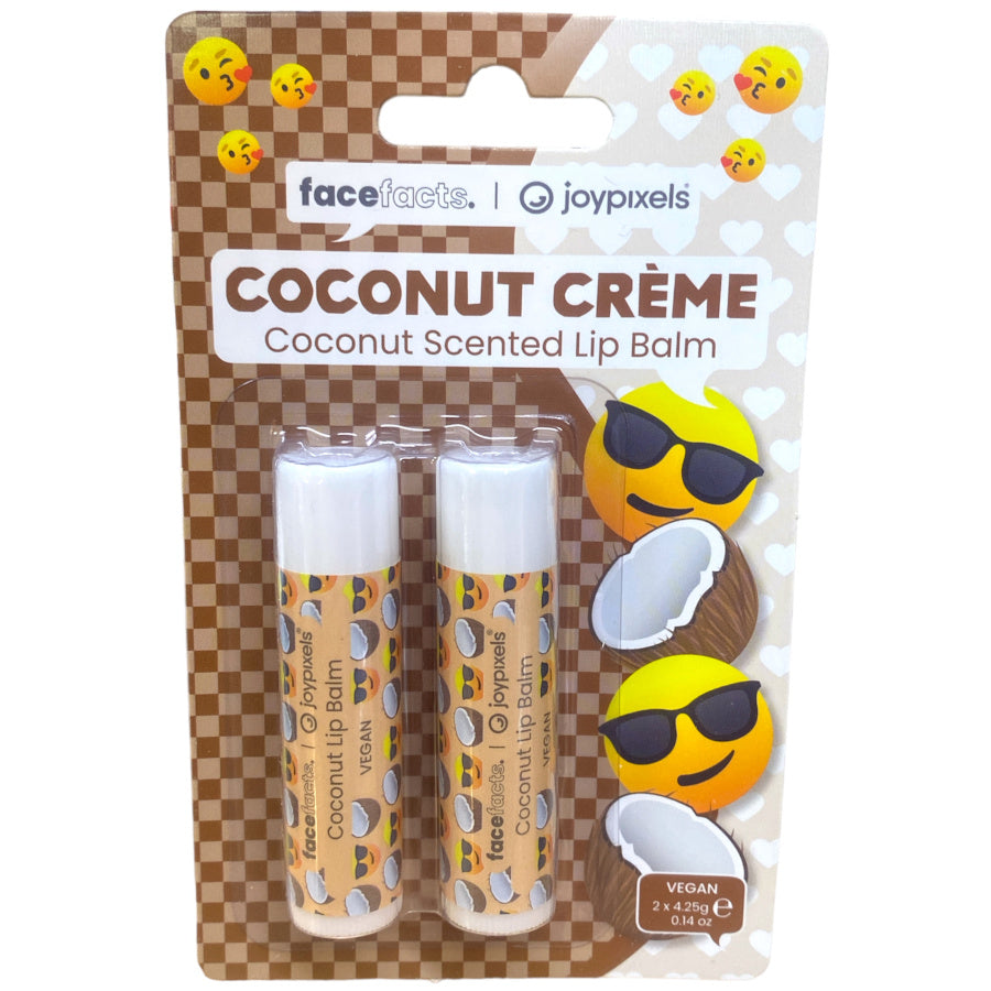 Face Facts Joypixels 2pcs Coconut Creme Coconut Scented Lip Balm - 2 x 4.25g