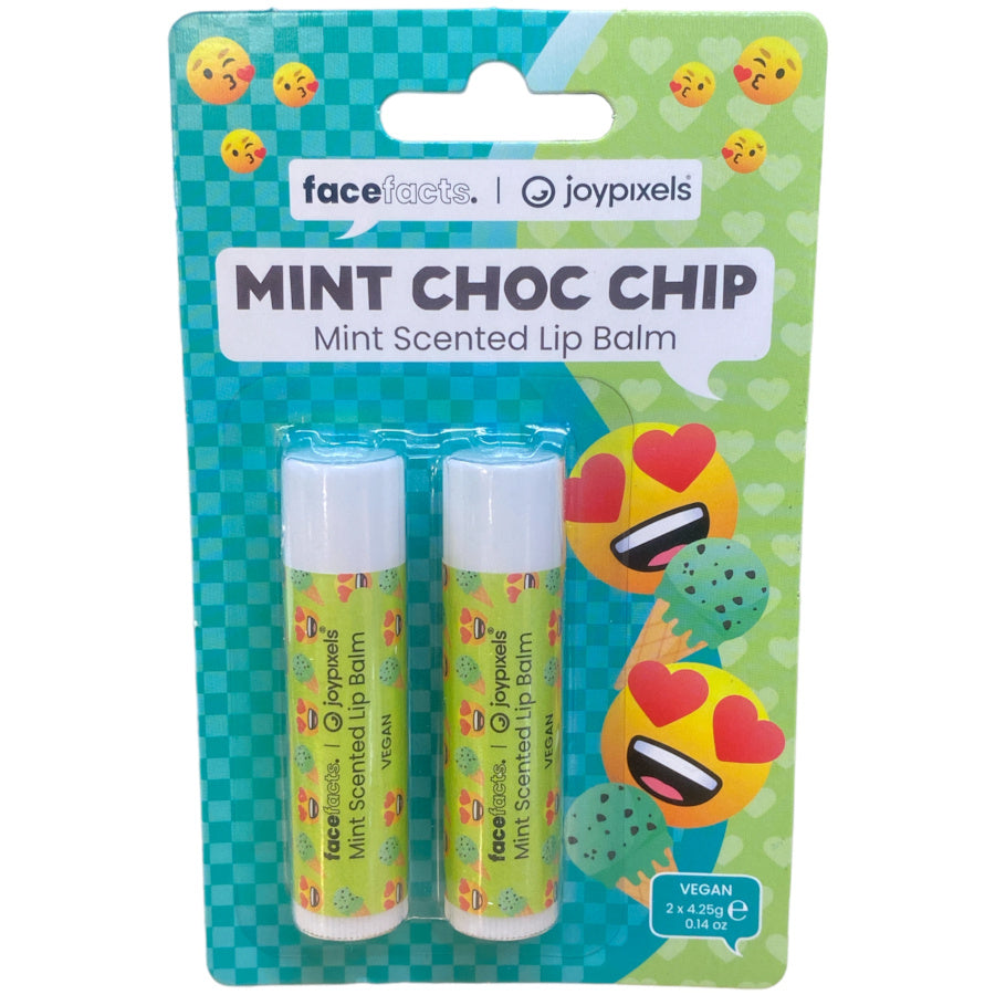 Face Facts Joypixels 2pcs Mint Choc Chip Mint Scented Lip Balm - 2 x 4.25g