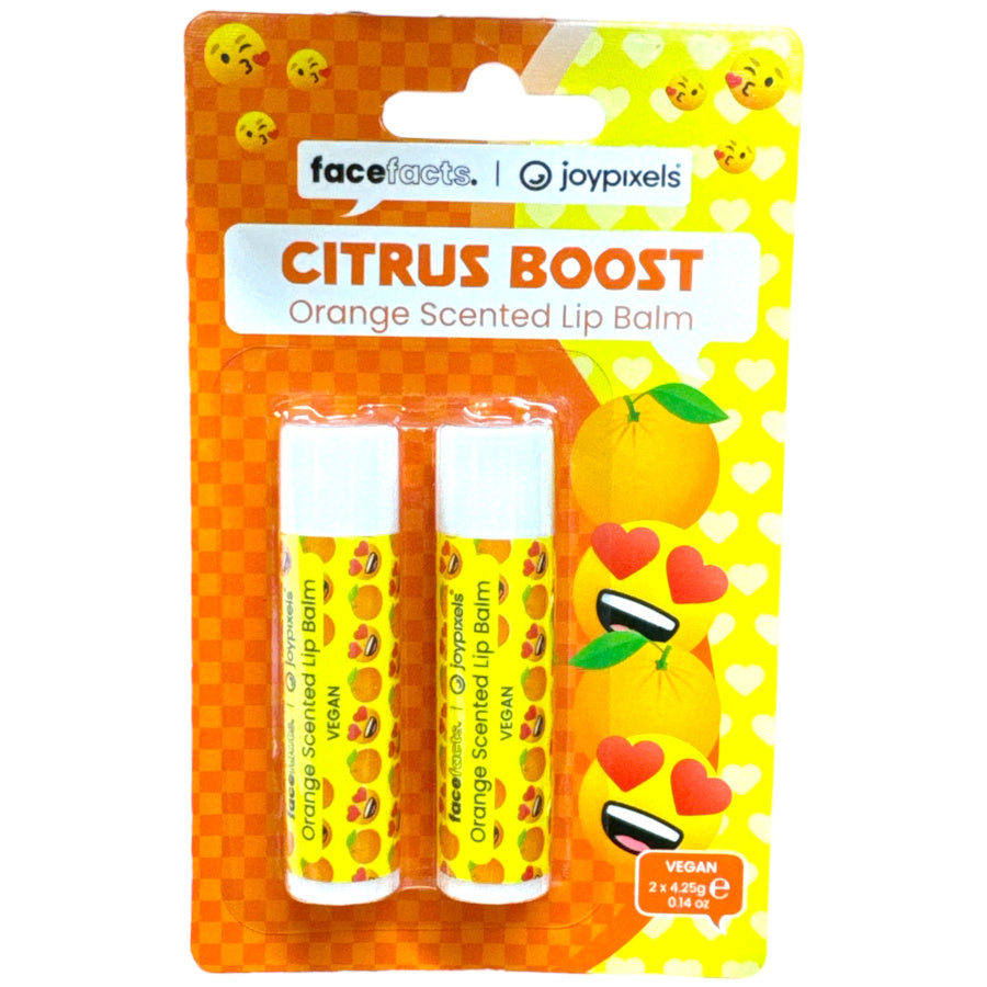 Face Facts Joypixels 2pcs Citrus Boost Scented Lip Balm - 2 x 4.25g