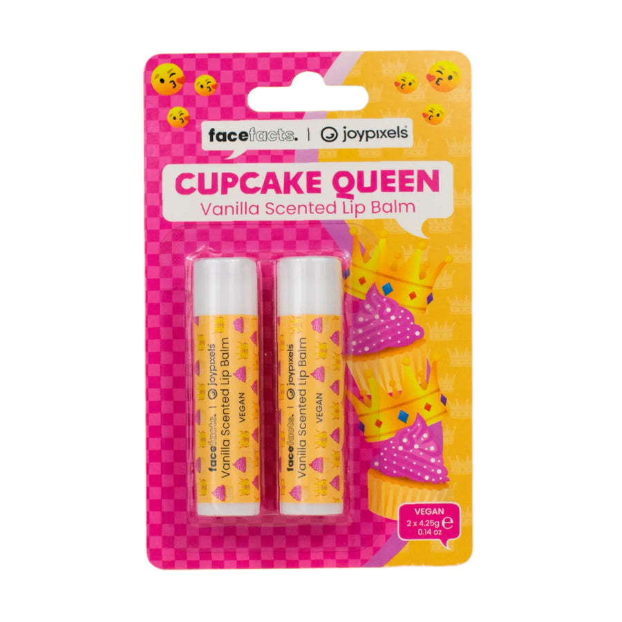 Face Facts Joypixels 2pcs Cupcake Queen Vanilla Scented Lip Balm - 2 x 4.25g