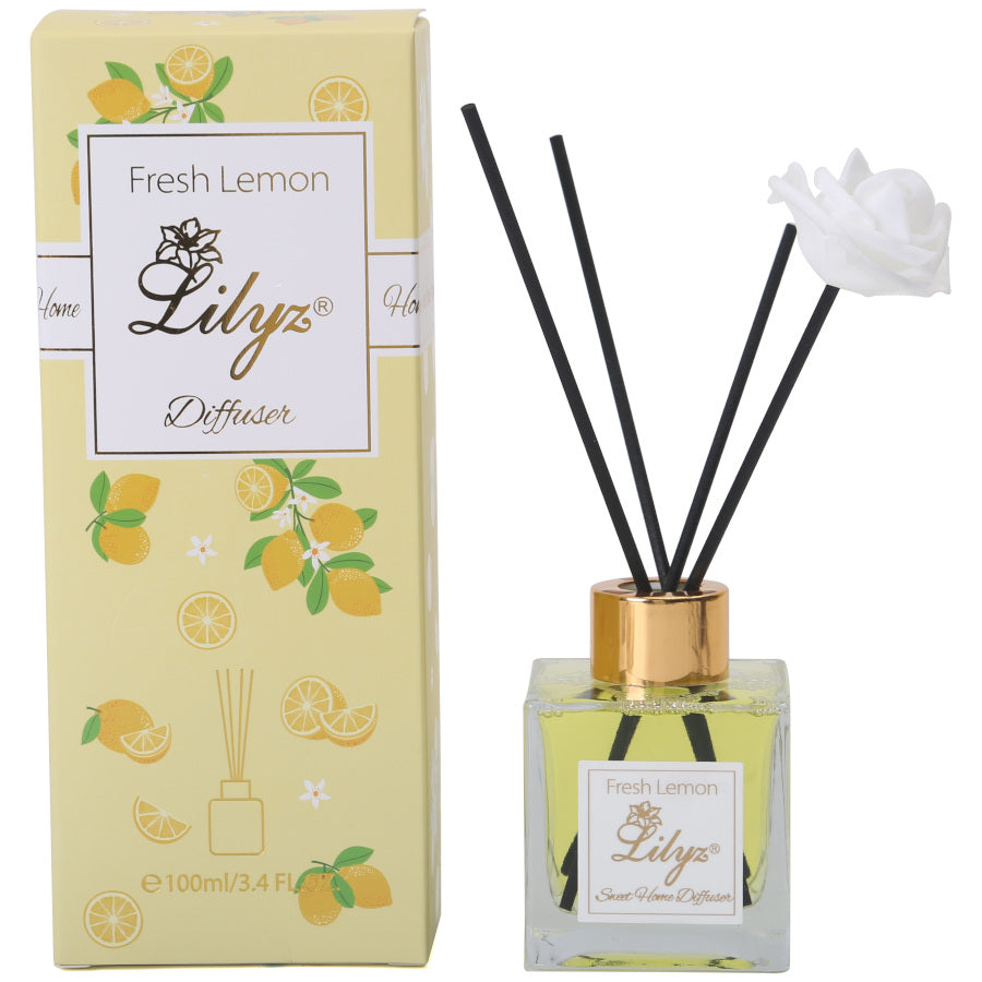 Lilyz Fresh Lemon Scented Reed Diffuser - 100ml