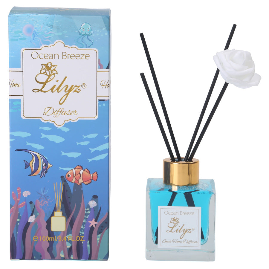 Lilyz Ocean Breeze Scented Reed Diffuser - 100ml